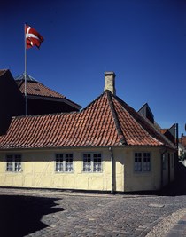 Det gule hjørnehus, Hans Christian
          Andersen´s
fødested Odense.